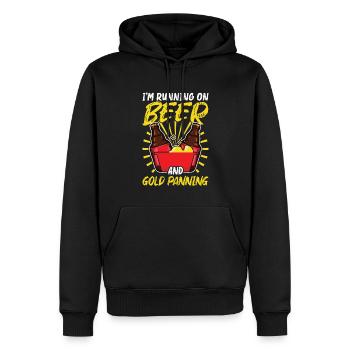 Ich Laufe Auf Bier Und Goldwaschen - Gold Panner - Männer Premium Bio Hoodie - Schwarz - Vorne - Nico (187cm)