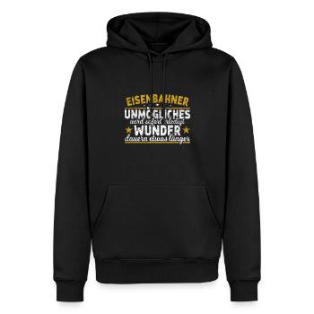 Eisenbahner - Männer Premium Bio Hoodie - Schwarz - Vorne - Nico (187cm)