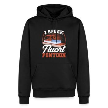 Je parle couramment Pontoon - Pontoon Boat - Sweat à capuche Premium bio Homme - noir - Devant - Nico (187cm)
