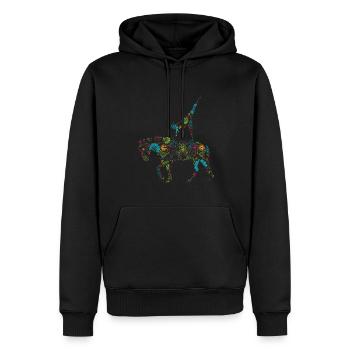 Voûte Volti Voûte Chevaux Chevaux Filles - Sweat à capuche Premium bio Homme - noir - Devant - Nico (187cm)