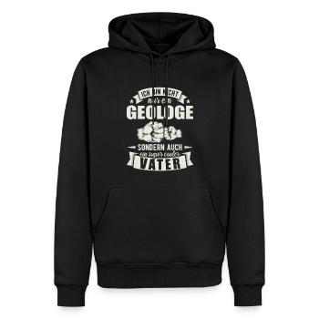 Geologe - Männer Premium Bio Hoodie - Schwarz - Vorne - Nico (187cm)