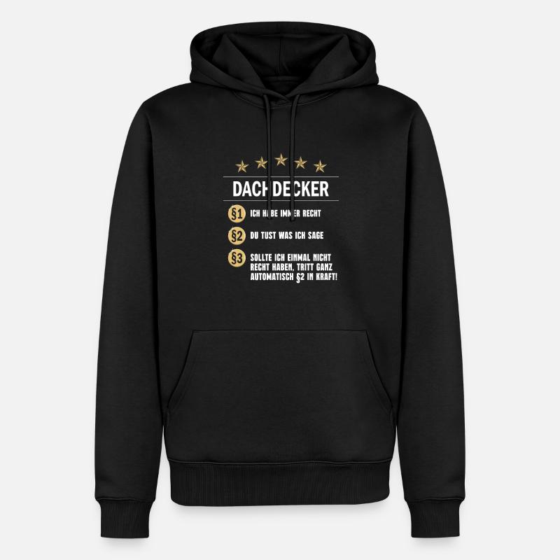 Dachdecker - Männer Premium Bio Hoodie - Schwarz