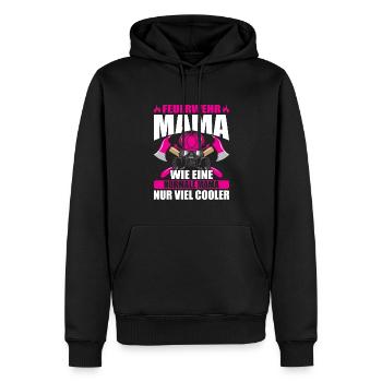 Feuerwehrfrau Feuerwehr Feuerwehrmann Mama - Männer Premium Bio Hoodie - Schwarz - Vorne - Nico (187cm)