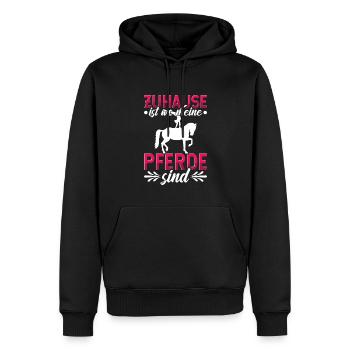 Voltigieren Volti Voltigier Pferde Pferdemädchen - Männer Premium Bio Hoodie - Schwarz - Vorne - Nico (187cm)