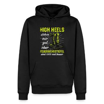 Feuerwehrfrau Feuerwehr Feuerwehrmann Mama - Männer Premium Bio Hoodie - Schwarz - Vorne - Nico (187cm)