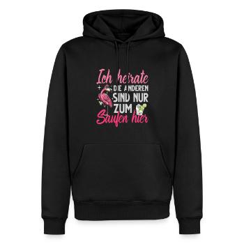 Flamingo Junggesellenabschied Frauen jga Saufen - Männer Premium Bio Hoodie - Schwarz - Vorne - Nico (187cm)