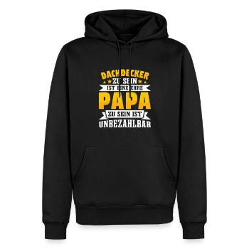 Dachdecker - Männer Premium Bio Hoodie - Schwarz - Vorne - Nico (187cm)