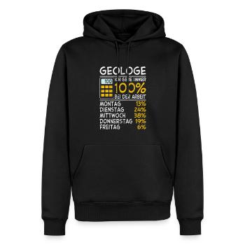 Geologe Immer 100% - Männer Premium Bio Hoodie - Schwarz - Vorne - Nico (187cm)
