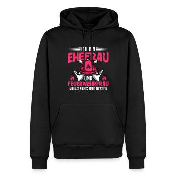 Feuerwehrfrau Feuerwehr Feuerwehrmann Mama - Männer Premium Bio Hoodie - Schwarz - Vorne - Nico (187cm)