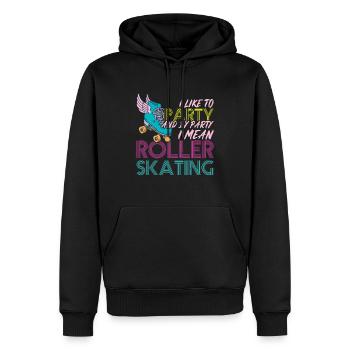 Roller skating party - Roller skater - Men’s Premium Organic Hoodie - black - Front - Nico (187cm)