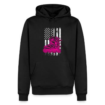 American Roller Girl - Roller Skating - Men’s Premium Organic Hoodie - black - Front - Nico (187cm)