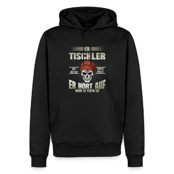 Tischler - Männer Premium Bio Hoodie - Schwarz - Vorne - Nico (187cm)