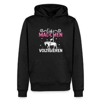 Voltigieren Volti Voltigier Pferde Pferdemädchen - Männer Premium Bio Hoodie - Schwarz - Vorne - Nico (187cm)