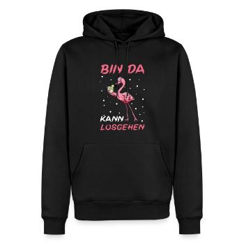 Flamingo Junggesellenabschied Frauen jga Saufen - Männer Premium Bio Hoodie - Schwarz - Vorne - Nico (187cm)