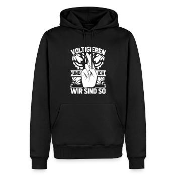Voltigieren - Männer Premium Bio Hoodie - Schwarz - Vorne - Nico (187cm)