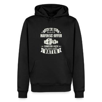 Hafenschiffer - Männer Premium Bio Hoodie - Schwarz - Vorne - Nico (187cm)