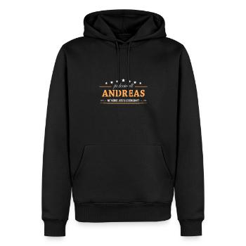 Professionell Andreas Name Vorname - Männer Premium Bio Hoodie - Schwarz - Vorne - Nico (187cm)