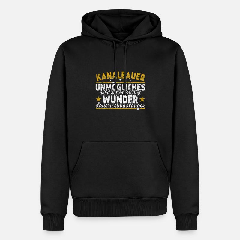Kanalbauer - Männer Premium Bio Hoodie - Schwarz