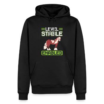 Décrochage de niveau activé - Clydesdale - Sweat à capuche Premium bio Homme - noir - Devant - Nico (187cm)