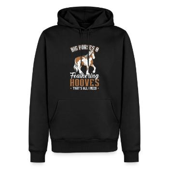 Grands chevaux et sabots élastiques - Clydesdale - Sweat à capuche Premium bio Homme - noir - Devant - Nico (187cm)