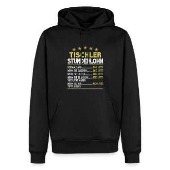 Tischler Stundensatz Stundenlohn - Männer Premium Bio Hoodie - Schwarz - Vorne - Nico (187cm)