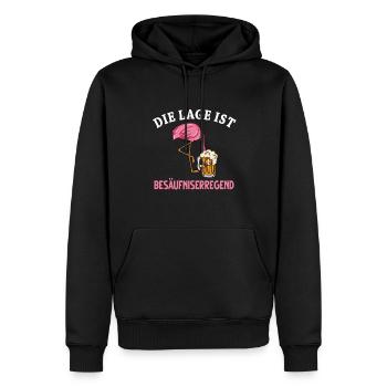 Flamingo Junggesellenabschied Frauen jga Saufen - Männer Premium Bio Hoodie - Schwarz - Vorne - Nico (187cm)