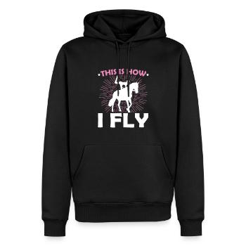 Voltigieren Volti Voltigier Pferde Pferdemädchen - Männer Premium Bio Hoodie - Schwarz - Vorne - Nico (187cm)