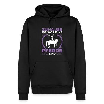 Voltigieren Volti Voltigier Pferde Pferdemädchen - Männer Premium Bio Hoodie - Schwarz - Vorne - Nico (187cm)