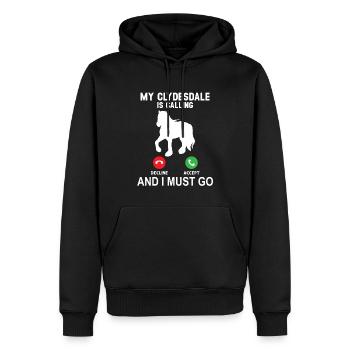 Mon Clydesdale appelle et je dois partir - Sweat à capuche Premium bio Homme - noir - Devant - Nico (187cm)