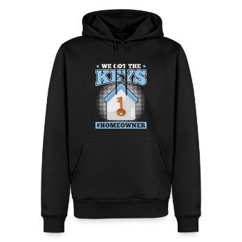 Wir Haben Die Schlüssel - Neuer Hausbesitzer - Männer Premium Bio Hoodie - Schwarz - Vorne - Nico (187cm)