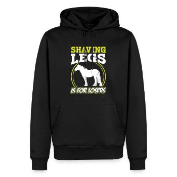 Raser les jambes est pour les perdants - Clydesdale - Sweat à capuche Premium bio Homme - noir - Devant - Nico (187cm)