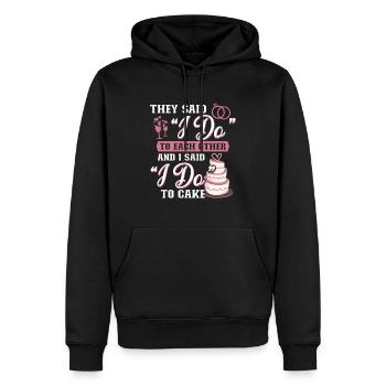 Drôles d’amis du couple nuptial - Sweat à capuche Premium bio Homme - noir - Devant - Nico (187cm)