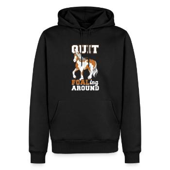 Écoutez les poulains - Clydesdale - Sweat à capuche Premium bio Homme - noir - Devant - Nico (187cm)