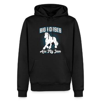 Les grands chevaux sont ma passion - Clydesdale - Sweat à capuche Premium bio Homme - noir - Devant - Nico (187cm)