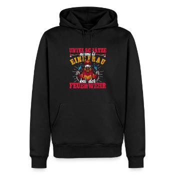 Feuerwehrfrau Feuerwehr Feuerwehrmann Mama - Männer Premium Bio Hoodie - Schwarz - Vorne - Nico (187cm)