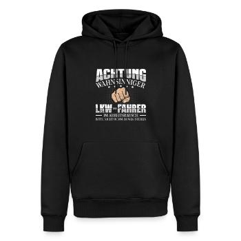 LKW-Fahrer Achtung wahnsinniger Lastkraftwagen - Männer Premium Bio Hoodie - Schwarz - Vorne - Nico (187cm)