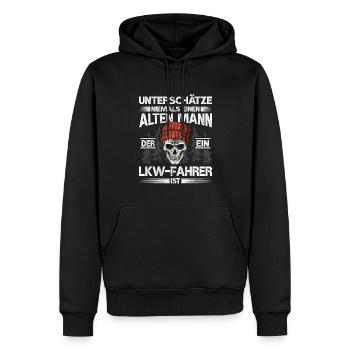 LKW-Fahrer Alter mann Lastkraftwagen - Männer Premium Bio Hoodie - Schwarz - Vorne - Nico (187cm)