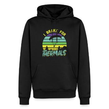 I brake for thermals - paragliding - Men’s Premium Organic Hoodie - black - Front - Nico (187cm)