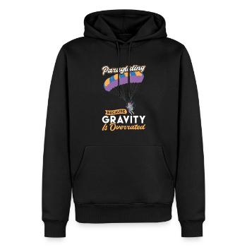 Parapente Parce que la gravité est surestimée - Sweat à capuche Premium bio Homme - noir - Devant - Nico (187cm)