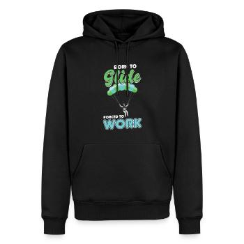Zum Gleiten Geboren, Zum Arbeiten Gezwungen - Männer Premium Bio Hoodie - Schwarz - Vorne - Nico (187cm)