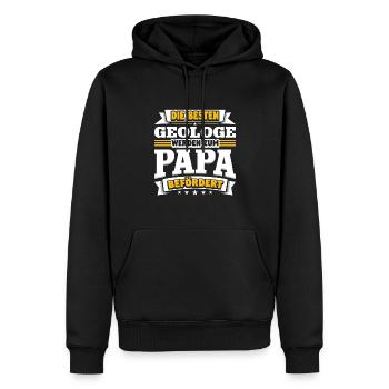 Geologe - Männer Premium Bio Hoodie - Schwarz - Vorne - Nico (187cm)
