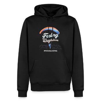 Schwerelos Fühlen - Gleitschirmfliegen - Männer Premium Bio Hoodie - Schwarz - Vorne - Nico (187cm)