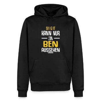 Ben Vorname Name Geburtstag - Männer Premium Bio Hoodie - Schwarz - Vorne - Nico (187cm)