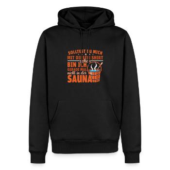 Sauna Schwitz Aufguss Saunakilt Bademantel - Männer Premium Bio Hoodie - Schwarz - Vorne - Nico (187cm)