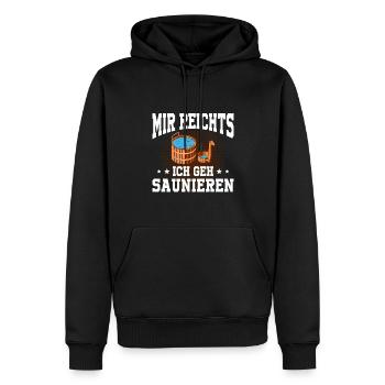 Sauna Schwitz Aufguss Saunakilt Bademantel - Männer Premium Bio Hoodie - Schwarz - Vorne - Nico (187cm)
