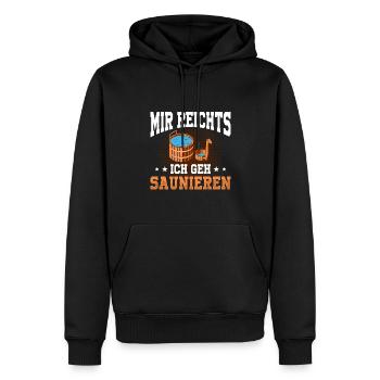 Sauna Schwitz Aufguss Saunakilt Bademantel - Männer Premium Bio Hoodie - Schwarz - Vorne - Nico (187cm)