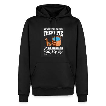 Sauna Schwitz Aufguss Saunakilt Bademantel - Männer Premium Bio Hoodie - Schwarz - Vorne - Nico (187cm)