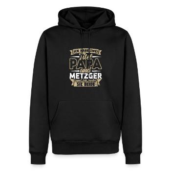 Metzger - Männer Premium Bio Hoodie - Schwarz - Vorne - Nico (187cm)