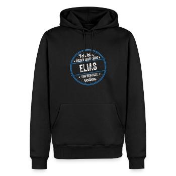 Ich bin dieser legendärer Elias Name - Männer Premium Bio Hoodie - Schwarz - Vorne - Nico (187cm)