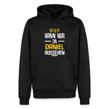 Daniel Vorname Name Geburtstag - Männer Premium Bio Hoodie - Schwarz - Vorne - Nico (187cm)